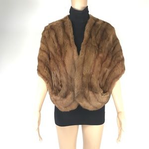 ❤️ Genuine Vintage Mink Fur Stole Shawl Wrap
